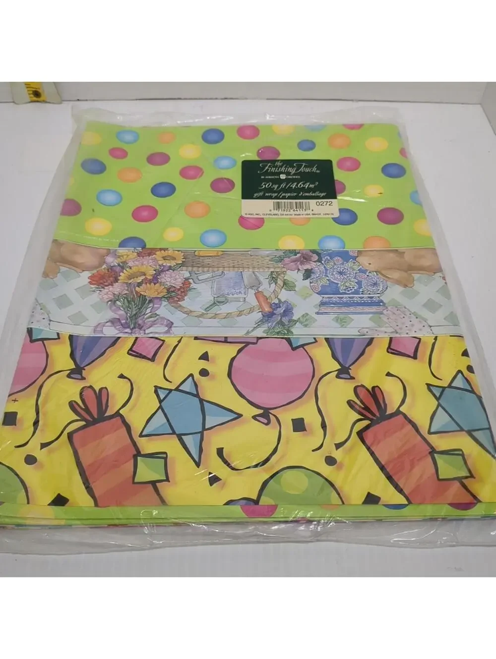 Vtg Finishing Touch AGC All Occasion 8 Full Sheets 50 sq.ft Wrapping Paper 0272